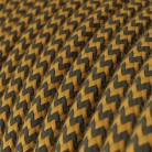 Șarpe Zig-Zag pentru abajur - Lampă cu fir textil cu efect Zig-Zag și priză cu 2 poli