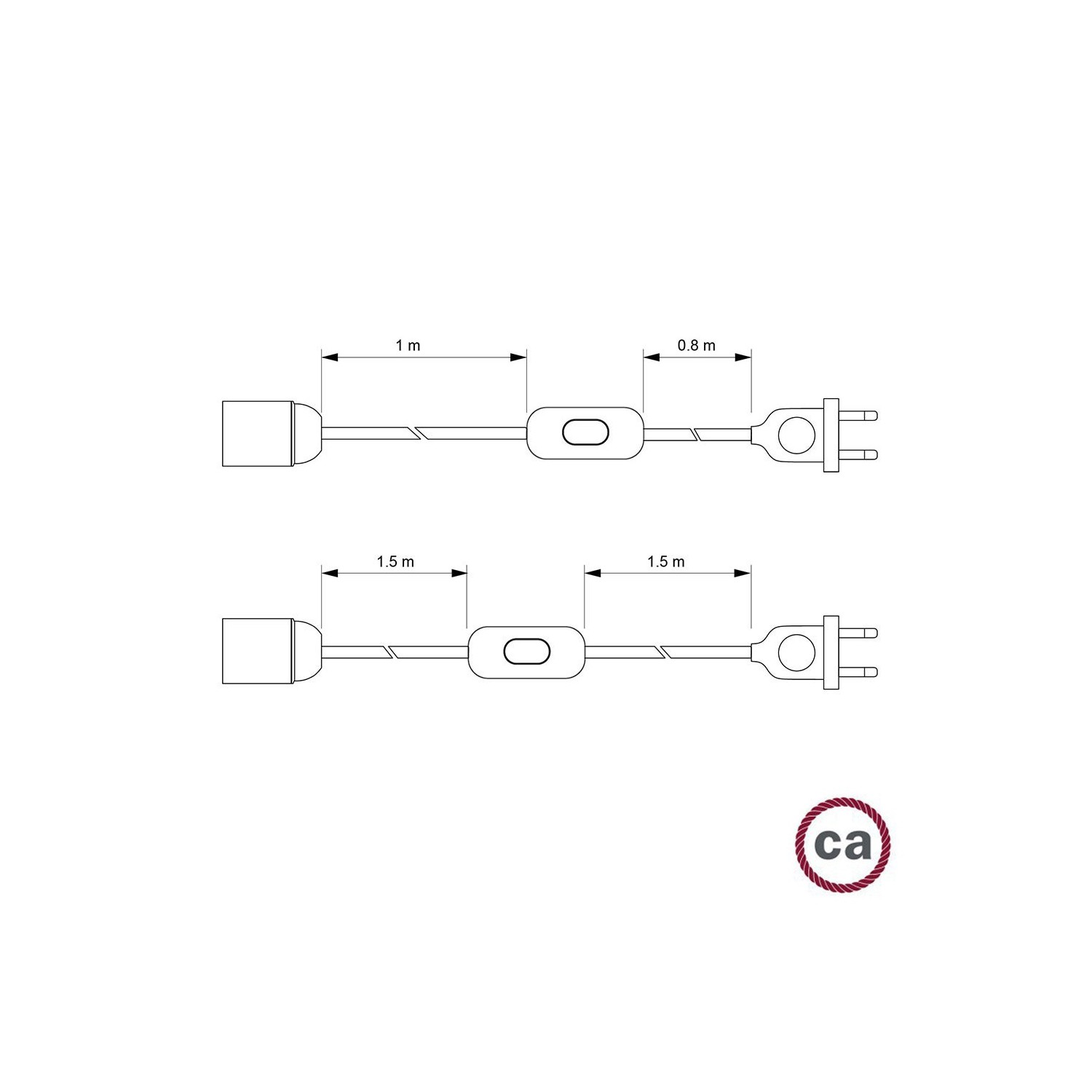 SnakeBis - Juego de cables con portalámparas y cable de tela de color