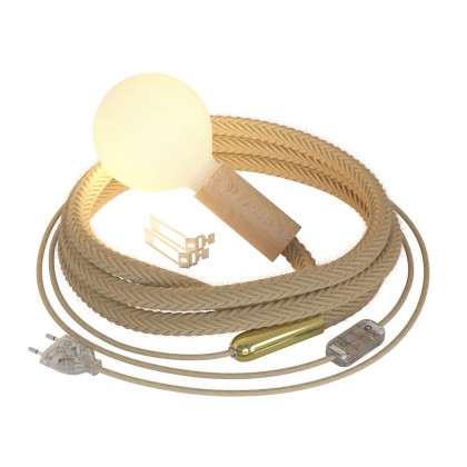 SnakeBis Cord - Plug-in lampe med jute snoet kabel