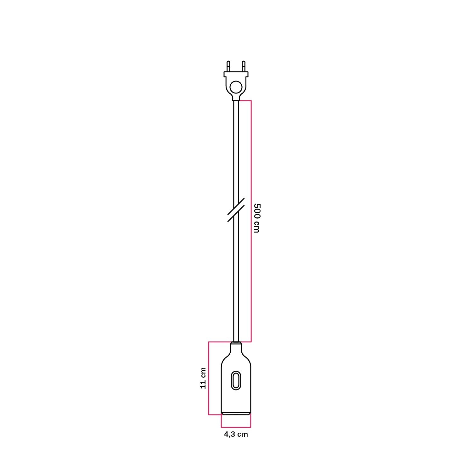 Candeeiro Snake de silicone com interruptor e ficha