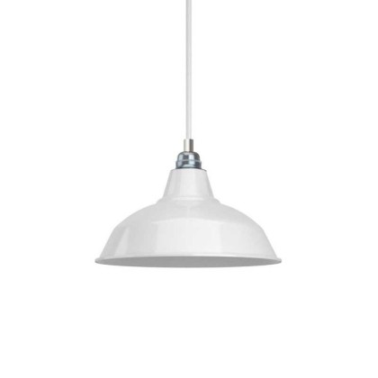 Pendant lamp with textile cable, Bistrot lampshade and metal details - Made in Italy - Bulb included