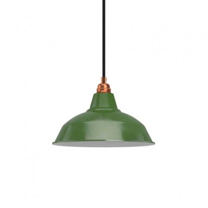 Pendant lamp with textile cable, Bistrot lampshade and metal details - Made in Italy - Bulb included