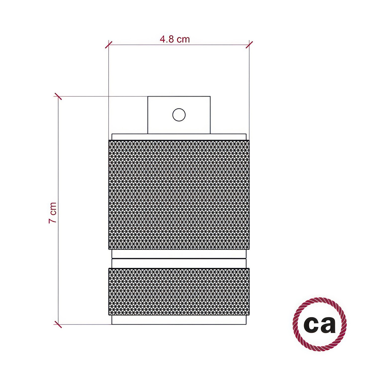 Kit de suport pentru bec E27 din aluminiu frezat cu două fureze.