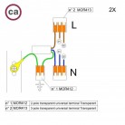 Kit Verbindungsklemme WAGO kompatibel mit Kabel 2x für Lampenbaldachin mit 2 Löchern