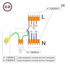 WAGO verbindingskit compatibel met 2x kabel voor 3-gaats Aansluitkap