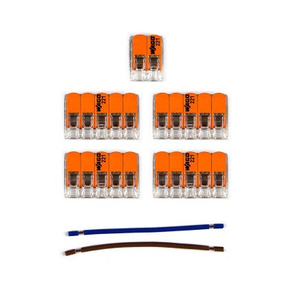 WAGO verbindingskit compatibel met 2x kabel voor 6-gaats Aansluitkap