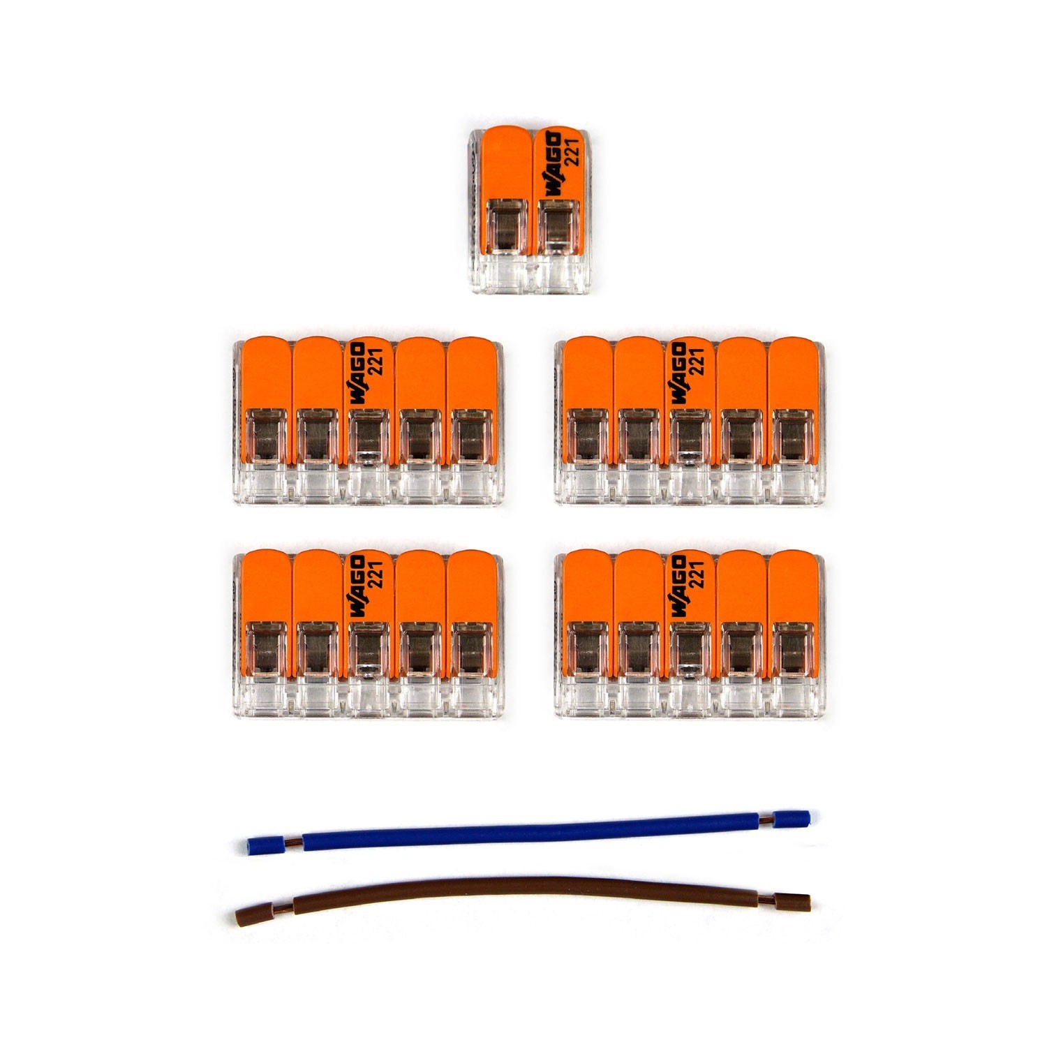 Kit de conexión WAGO compatible con cable 2x para Rosetón de 6 agujeros