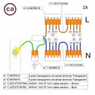 Kit Verbindungsklemme WAGO kompatibel mit Kabel 2x für Lampenbaldachin mit 7 Löchern