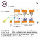 Kit Verbindungsklemme WAGO kompatibel mit Kabel 2x für Lampenbaldachin mit 9 Löchern