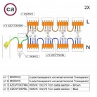 Kit de conexión WAGO compatible con cable 2x para Rosetón de 12 agujeros