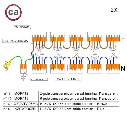 WAGO verbindingskit  compatibel met 2x kabel voor 15-gaats Aansluitkap