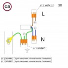 Kit de conexión WAGO compatible con cable 3x para Rosetón de 1 agujero