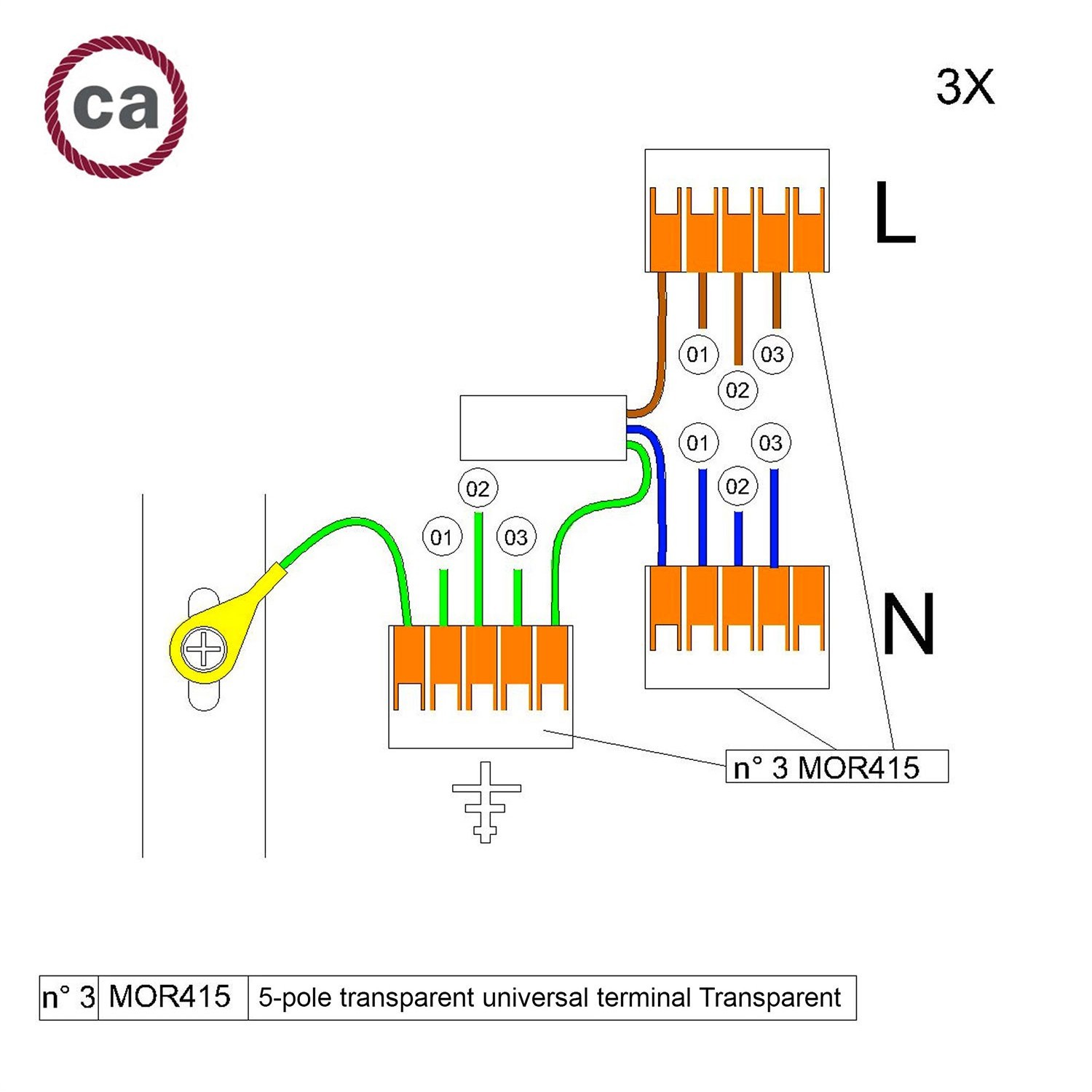 WAGO verbindingskit  compatibel met 3x kabel voor 3-gaats Aansluitkap