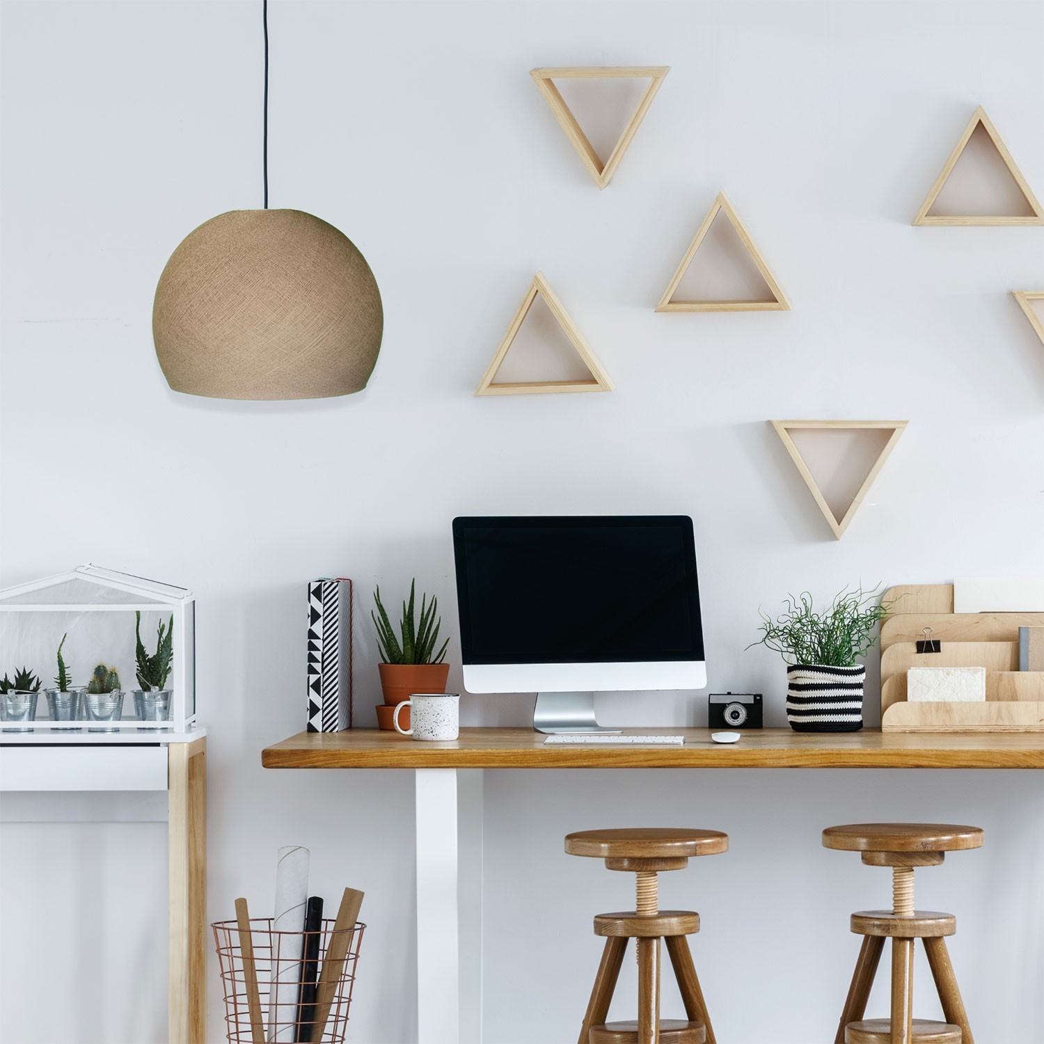 Dome Lampshade in fiber - 100% handmade