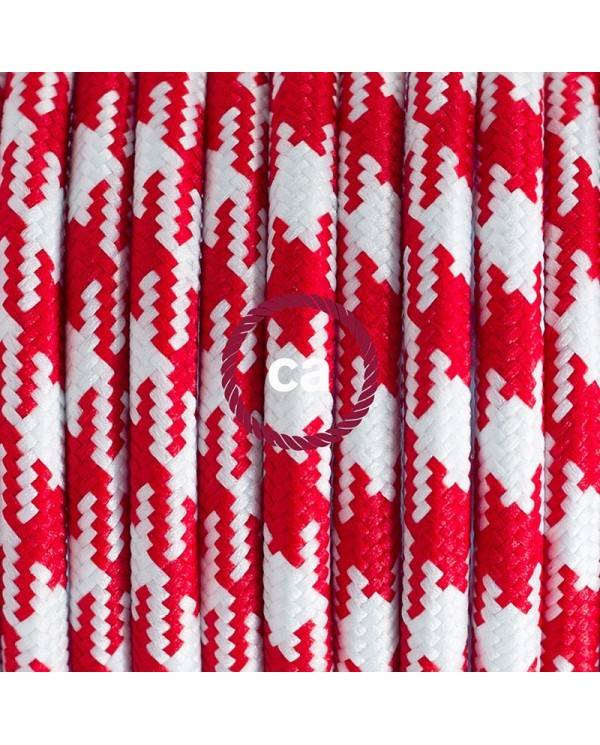 Lamp wiring, RP09 White-Red Two-Tone Rayon 1,80 m.