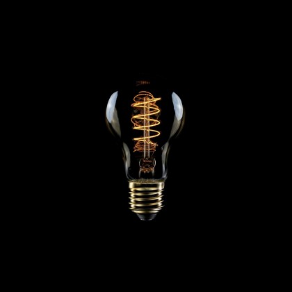 LED Gouden LED Carbon Filament lamp C03 Gebogen Spiraal Filament Drop A60 4W E27 Dimbaar 1800K