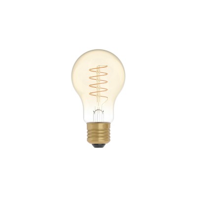 Bec LED cu filament spirală curbată din carbon, lumină aurie, formă A60, 4W 250Lm E27 1800K, reglabilă - C03