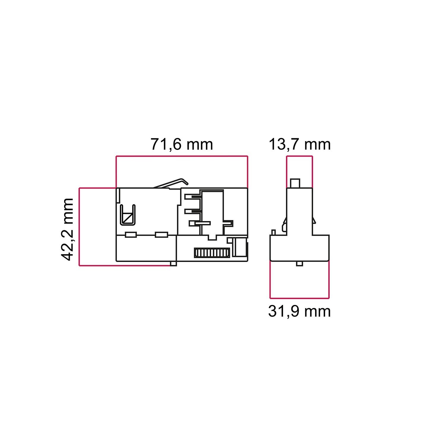 Stucchi-adapter voor 3-fasige circuitrails - voor suspensie