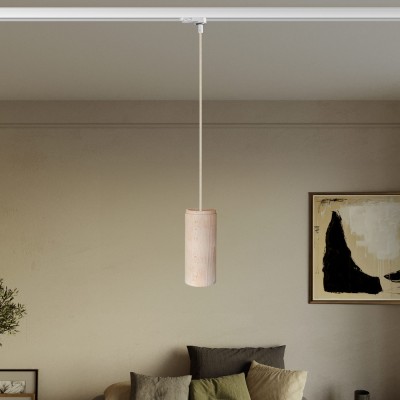 Track hanglamp met textielkabel en Tub-E27