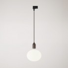 Track pendant lamp with wooden lamp holder