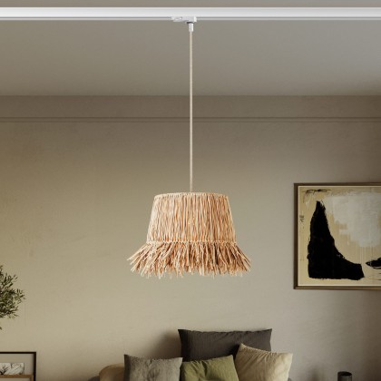 Track lamp met Honolulu raffia lampenkap