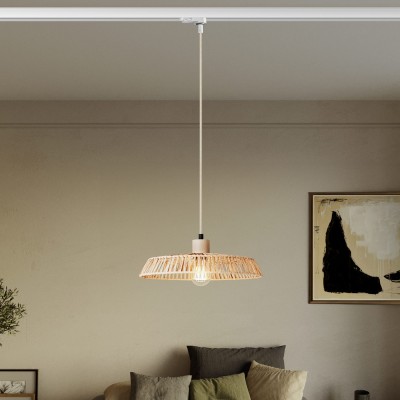 Lampa för skensystem med lampskärm Moorea i raffia