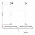 Lampa för skensystem med lampskärm Moorea i raffia