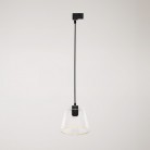 Suspension lamp with transparent cone Ghost bulb for tracks