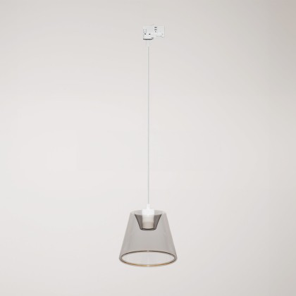 Hanglamp voor rails met smoky kegelvormige Ghost lamp