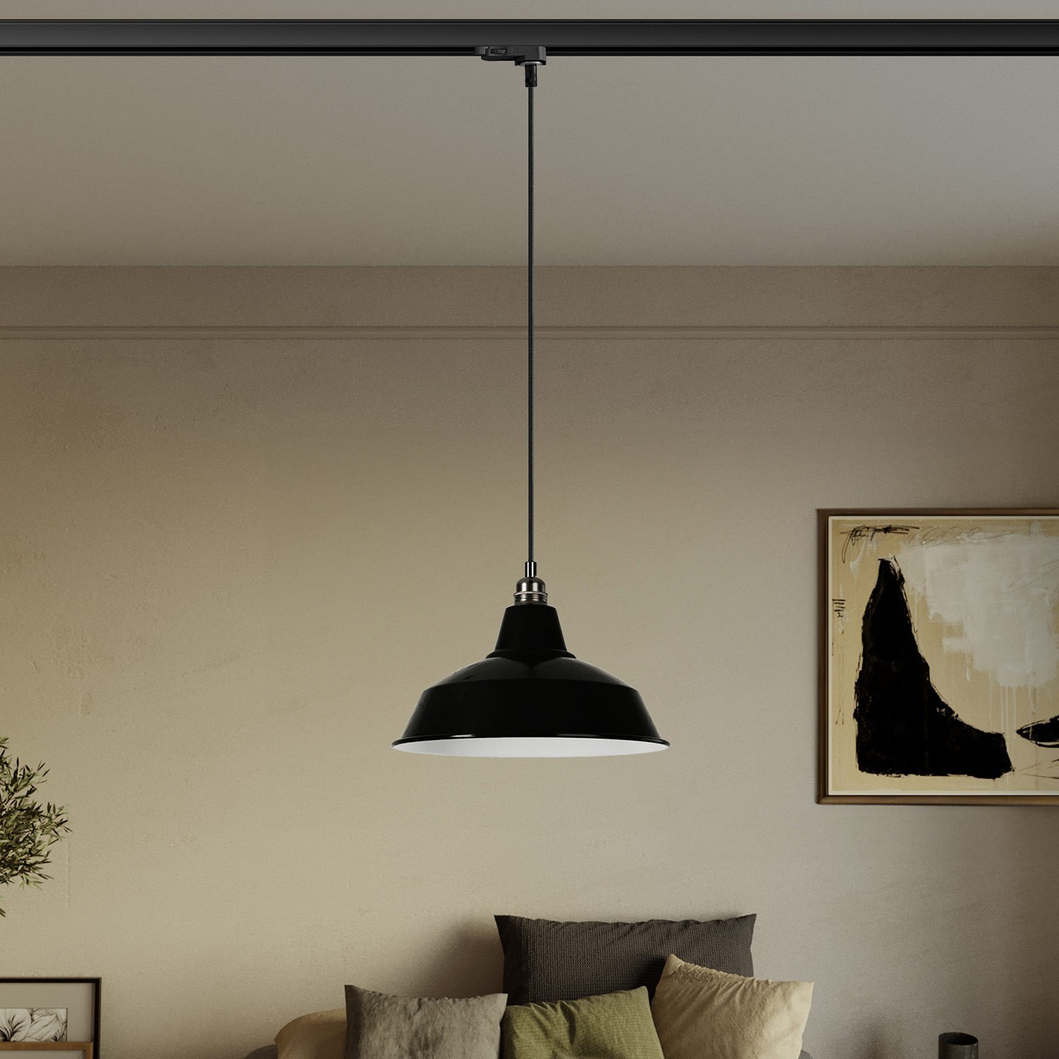 Bistrot pendel lampe med skinnelampe