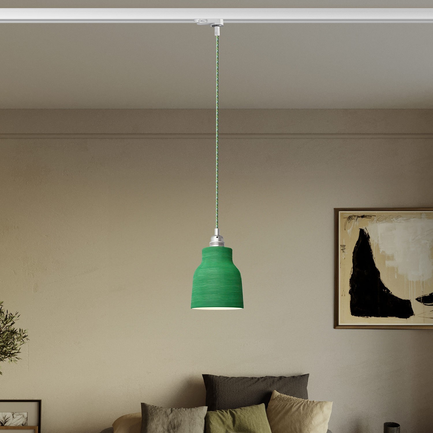 Hanglamp met kap Vaso en railadapter