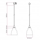 Lámpara colgante con pantalla Vaso y adaptador para carril