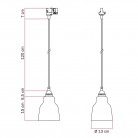 Hanglamp met kap Vaso en railadapter