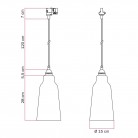 Lampă suspendată cu abajur Bottiglia și adaptor pentru șină