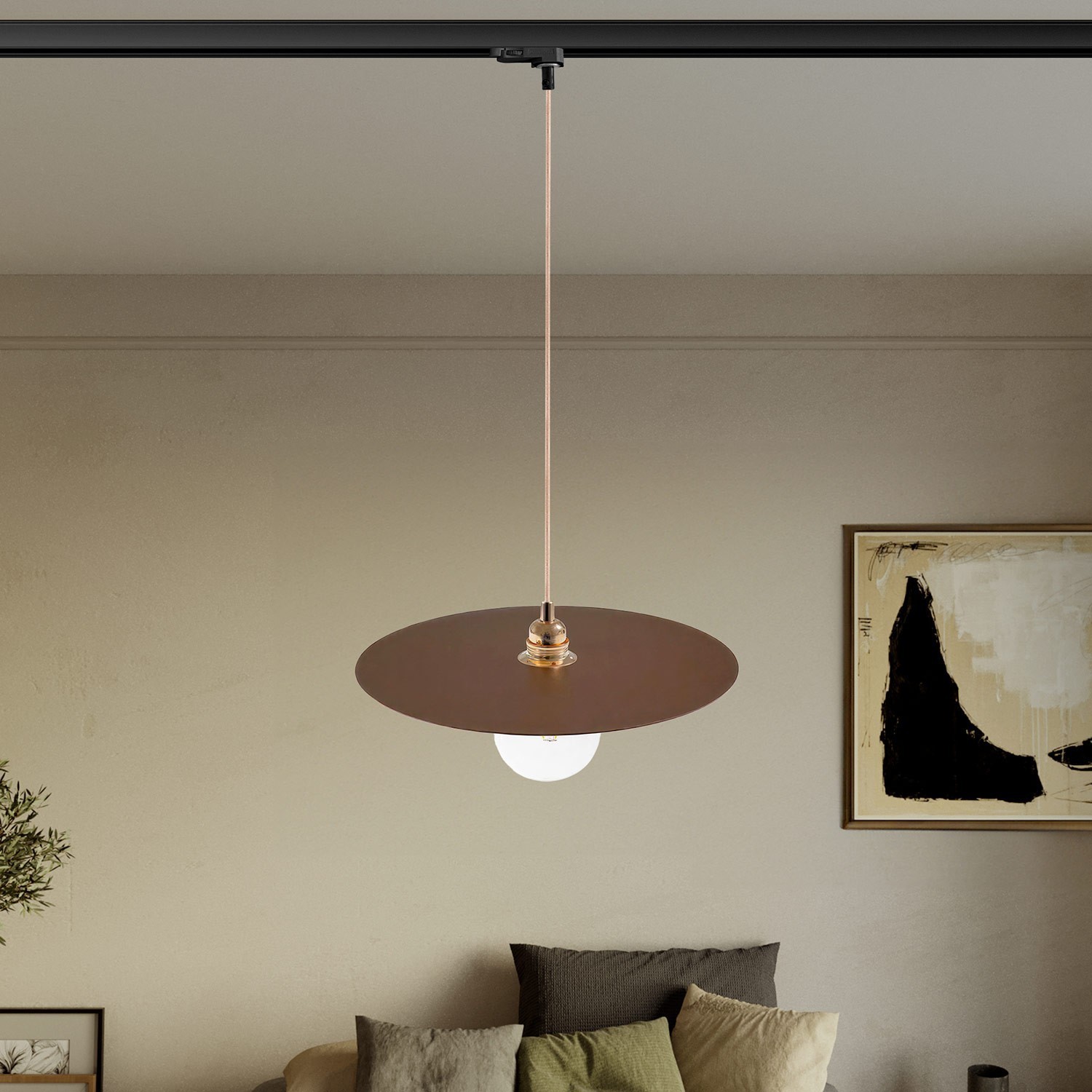 Ellepi XL track pendant lamp with shade