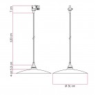 Hängelampe mit Piatto Keramikschirm für Schienen