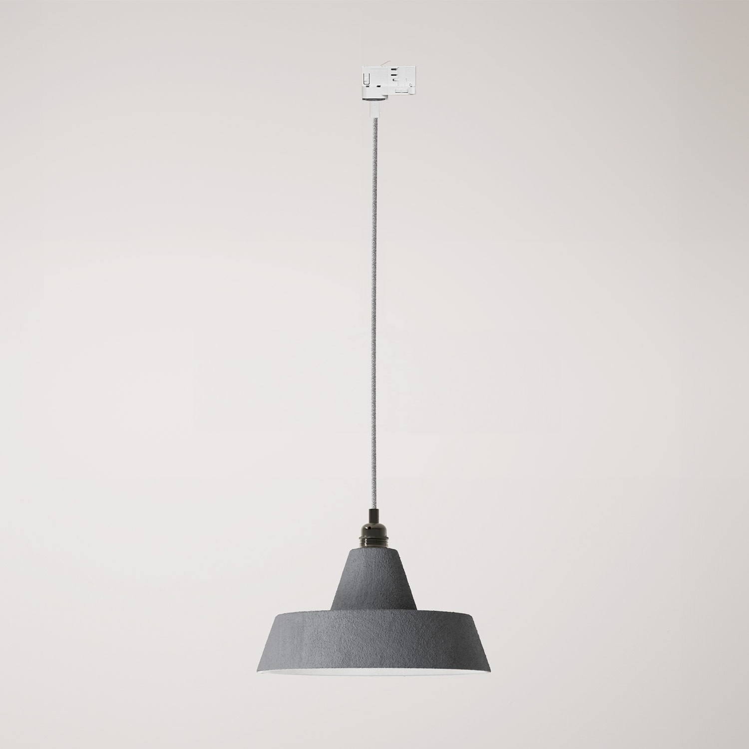 Ceramic pendant lamp for tracks with Industriale lampshade