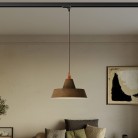 Industriële keramische hanglamp met track lampenkap