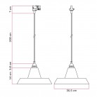 Industriële keramische hanglamp met track lampenkap