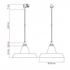 Industriální keramická závěsná lampa se stínidlem na kolejnici