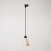 Track hanglamp met conische houten kap