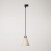 Track hanglamp met conische houten kap