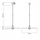 Track hanglamp met UFO dubbelzijdige houten kap