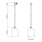 Track hanglamp met keramische mini Campana kap