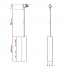 Track hanglamp met Tub-E14 dubbele kap