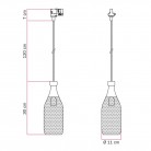 Hanglamp met Jéroboam lampenkap voor rails