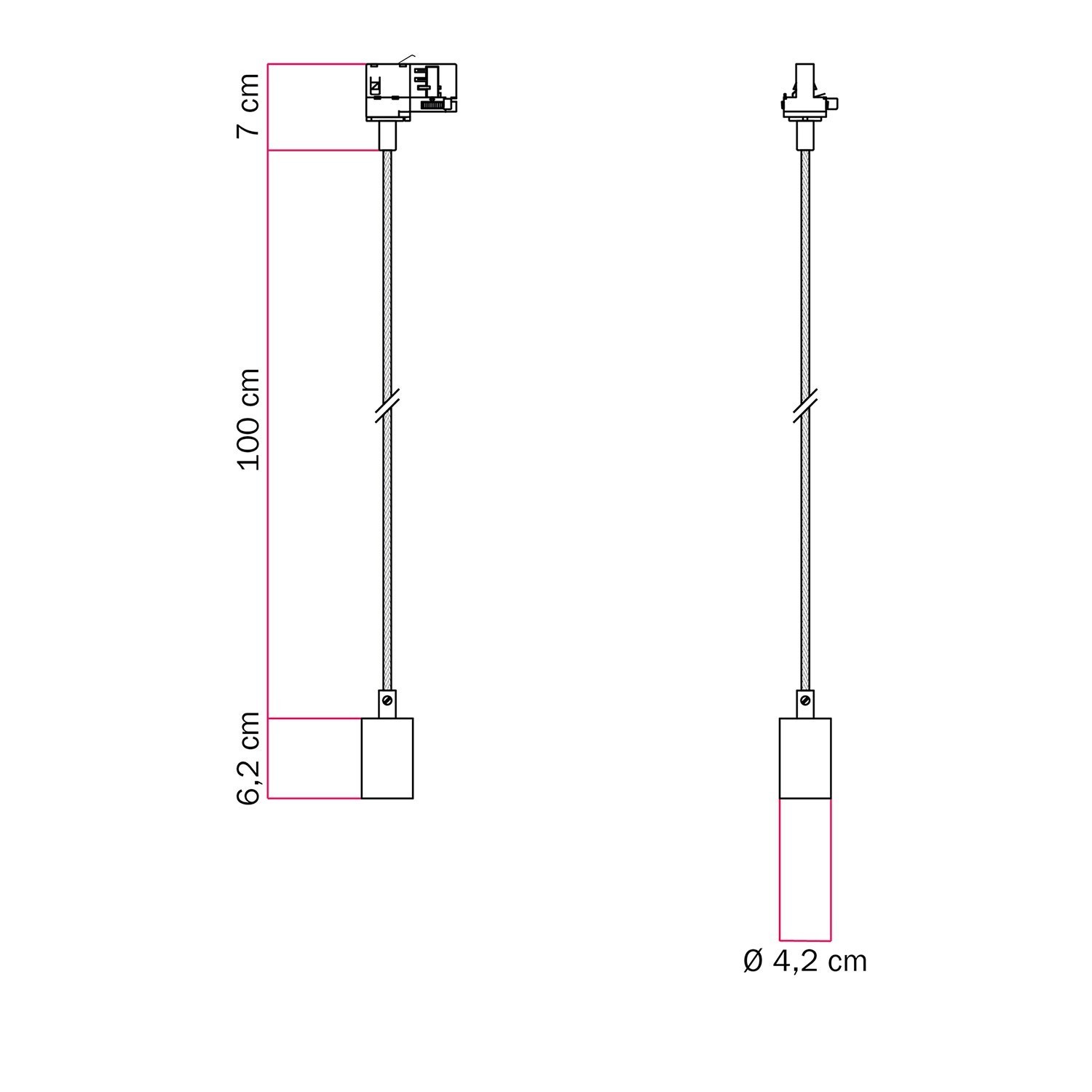 Metal track ceiling lamp