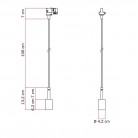 Lustră cu adaptor pentru șină, echipată cu clemă pentru cablu de 7 cm