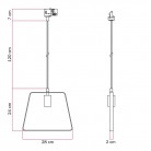 Hanglamp met Duedì kap en railadapter