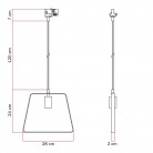 Hanglamp met Duedì kap en railadapter